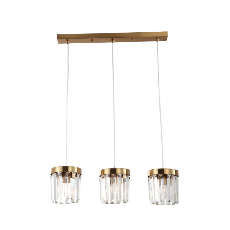 3-светлосен E14 Brushed Brass K9 Cright Bar Light