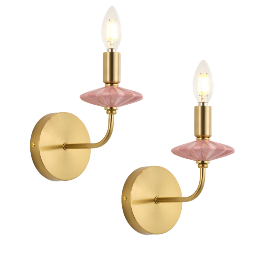 Ѕидна светилка со розова керамичка свеќа